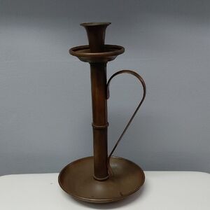 Large Vintage Brass Copper Candle Holder.